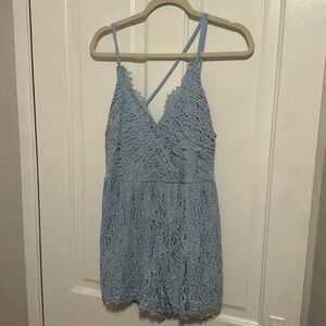 Very cute blue romper- only worn once! Size large